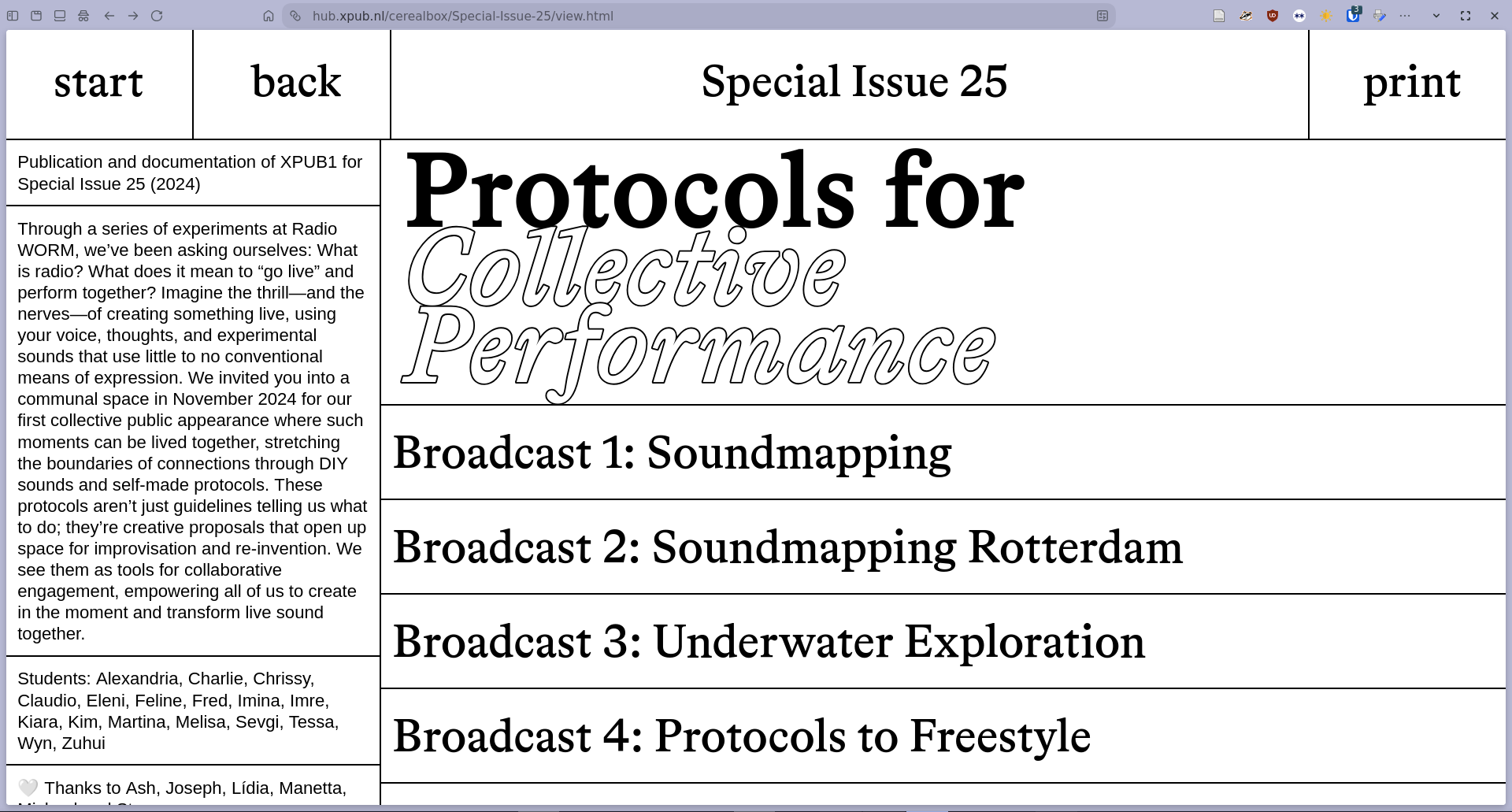 Screenshot of the website